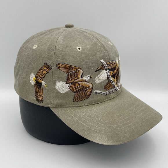 Vintage Al Agnew Bald Eagle Hat Cap 90s Embroidered American Wildlife Strapback - Picture 5 of 16